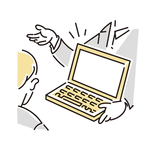 スタッフがお客様に提案しているイメージイラスト