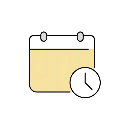 カレンダーと時計のイメージイラスト